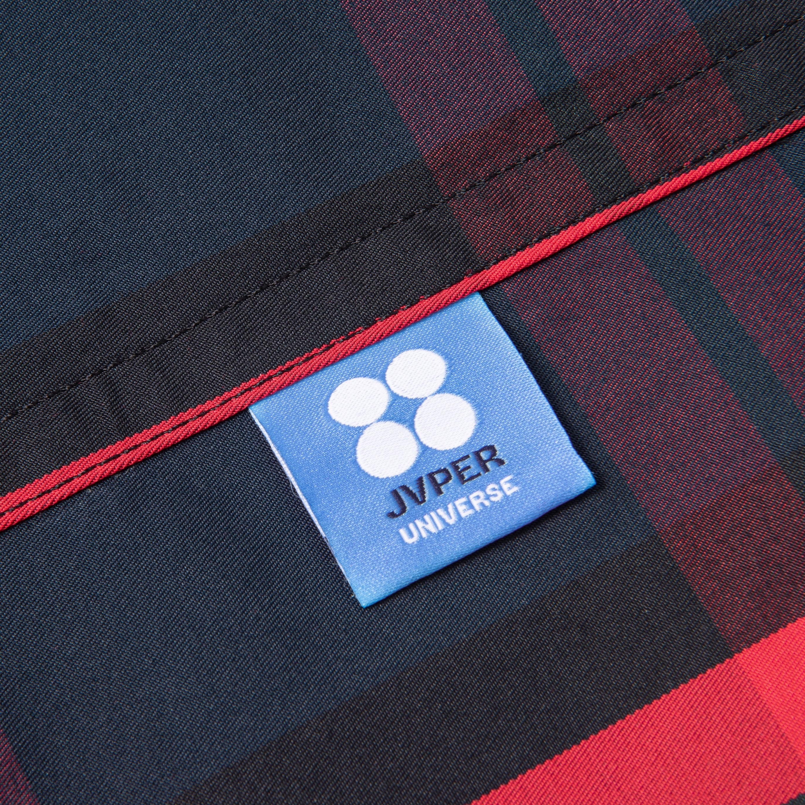 유니버스 체크 나일론 토트백 - 레드 네이비 체크