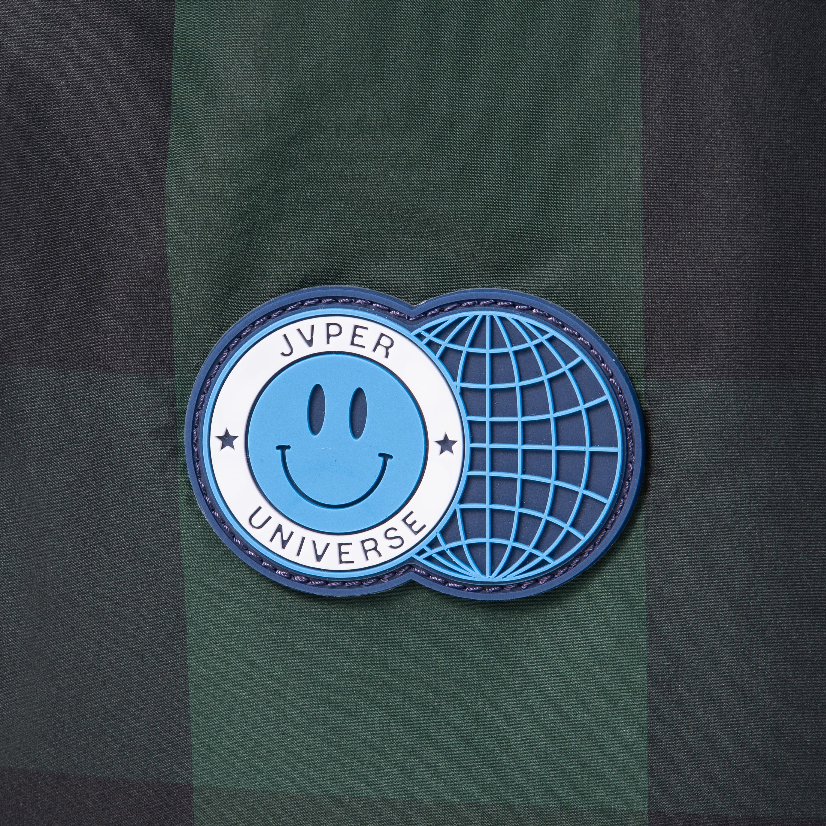 유니버스 체크 나일론 토트백 - 딥그린 체크