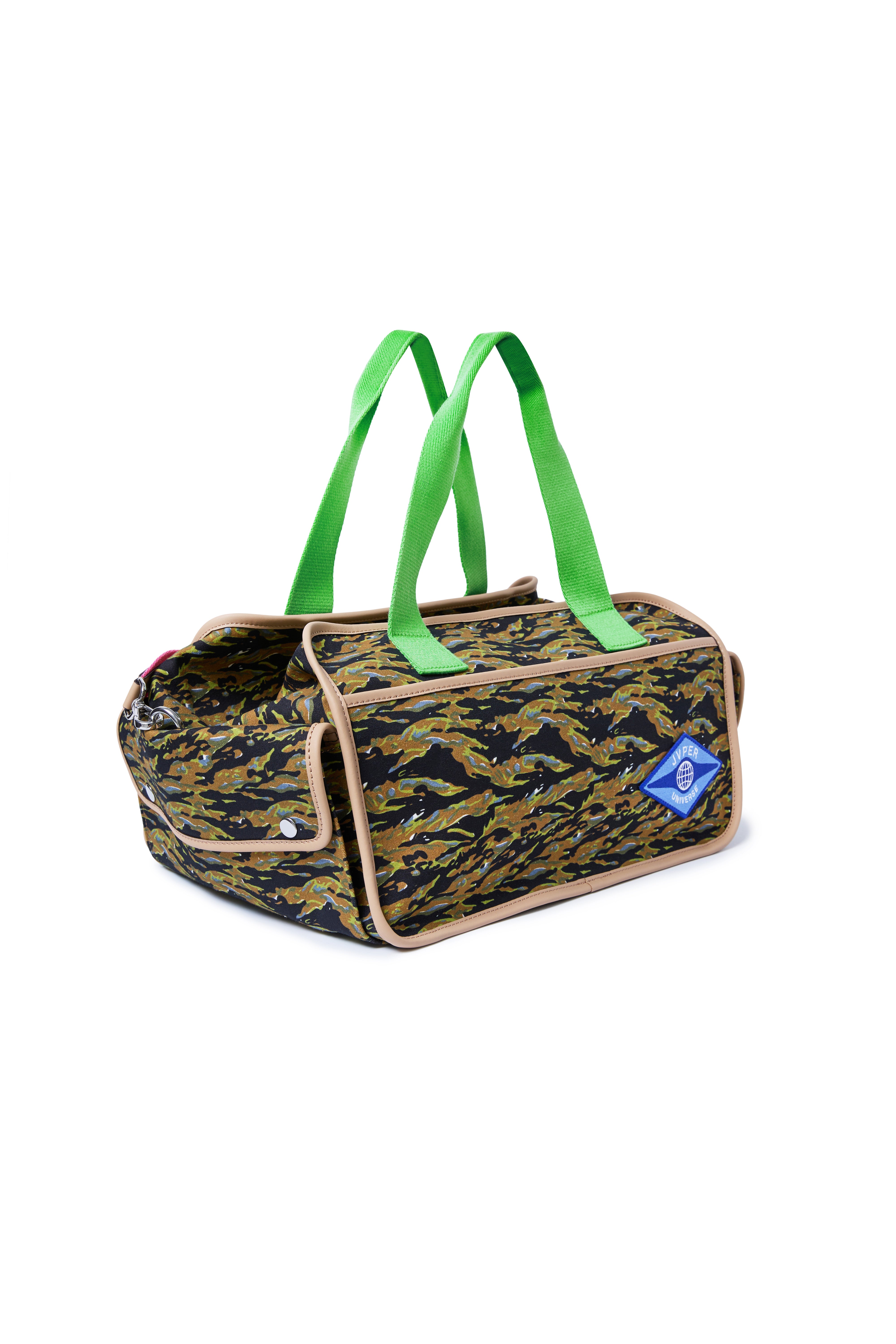 타이거 스트라이프 카모 캔버스 박스백 – 네온 웨빙 포인트