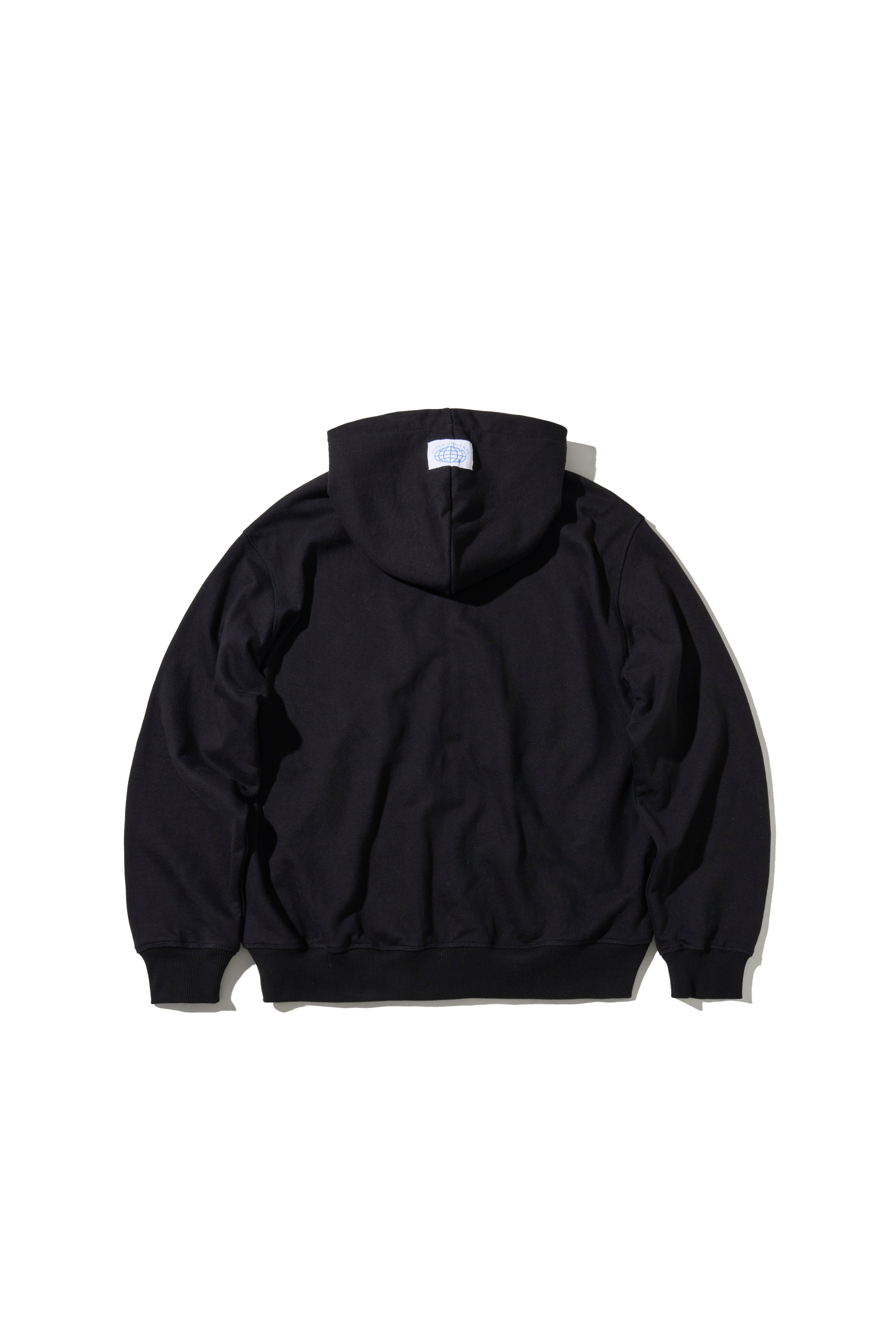 Universe Zip-Up Hoodie – Black | Diamond Emblem Embroidered Patch