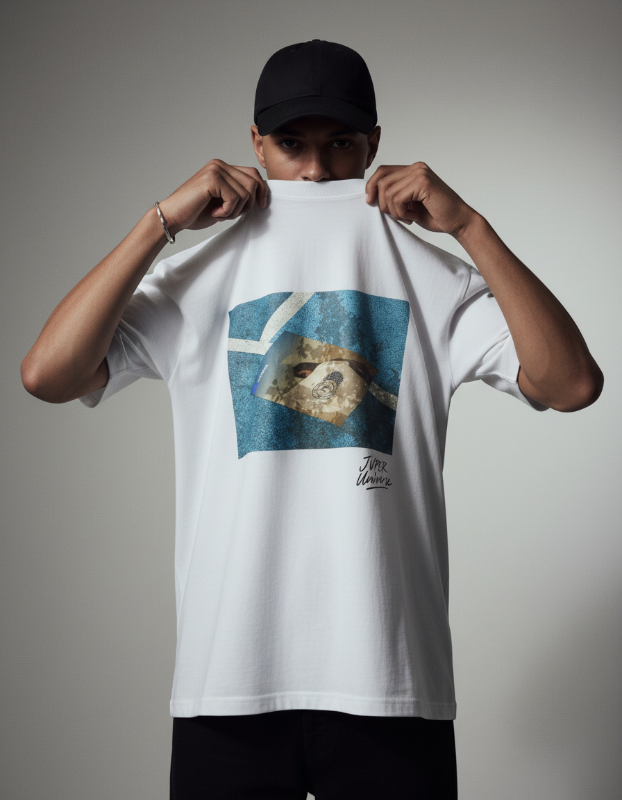 유니버스 포토그래픽 티셔츠 – 화이트