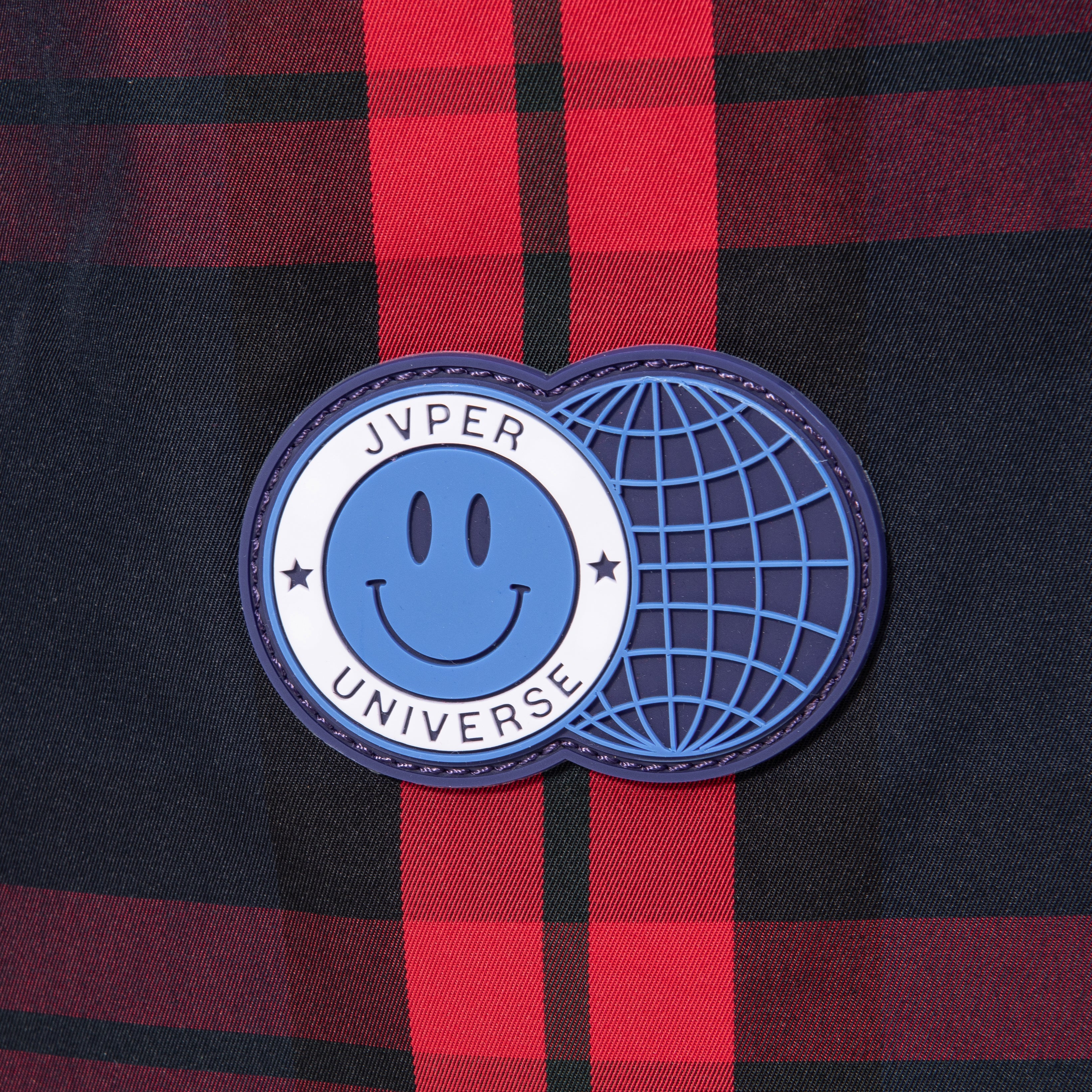 유니버스 체크 나일론 토트백 - 레드 네이비 체크