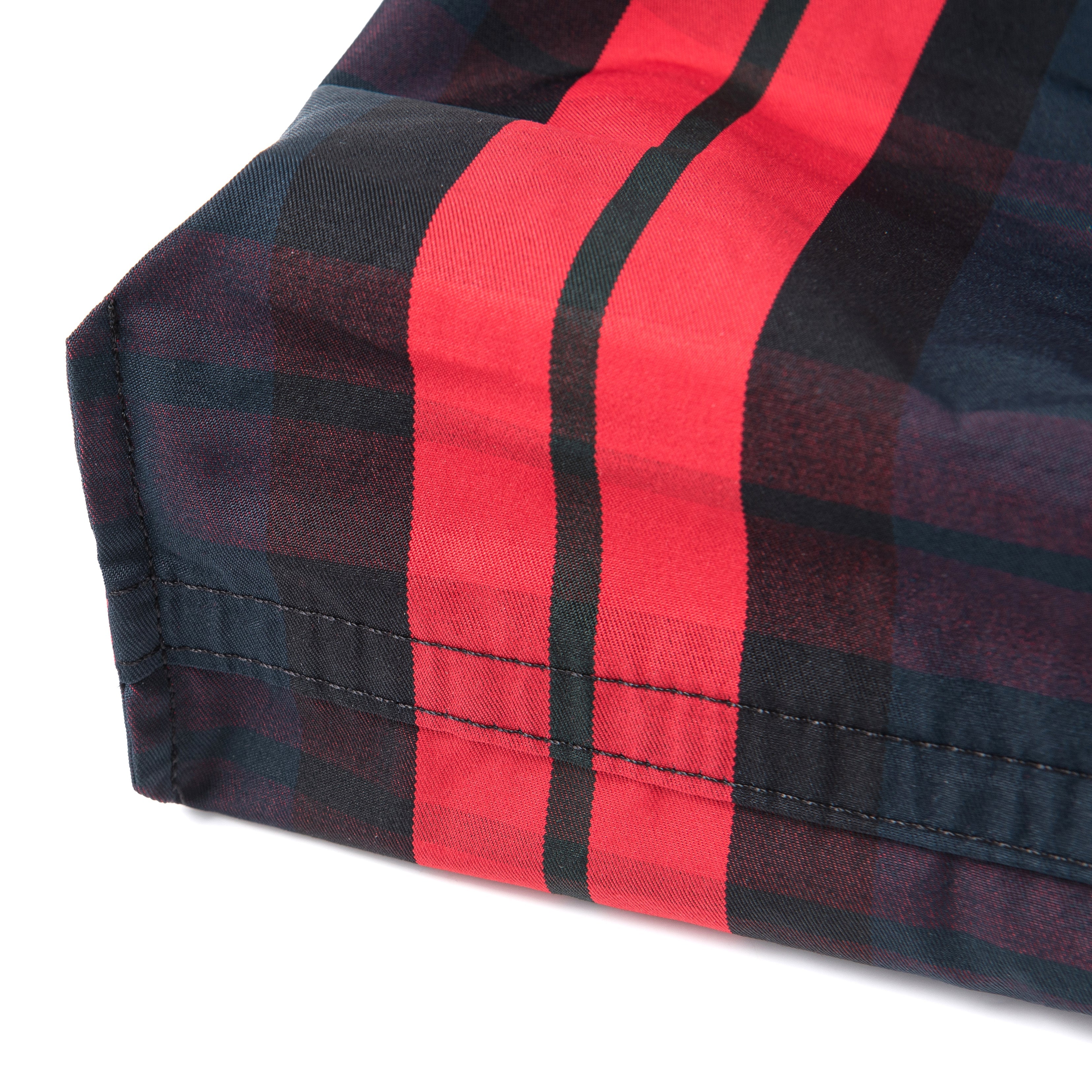 유니버스 체크 나일론 토트백 - 레드 네이비 체크