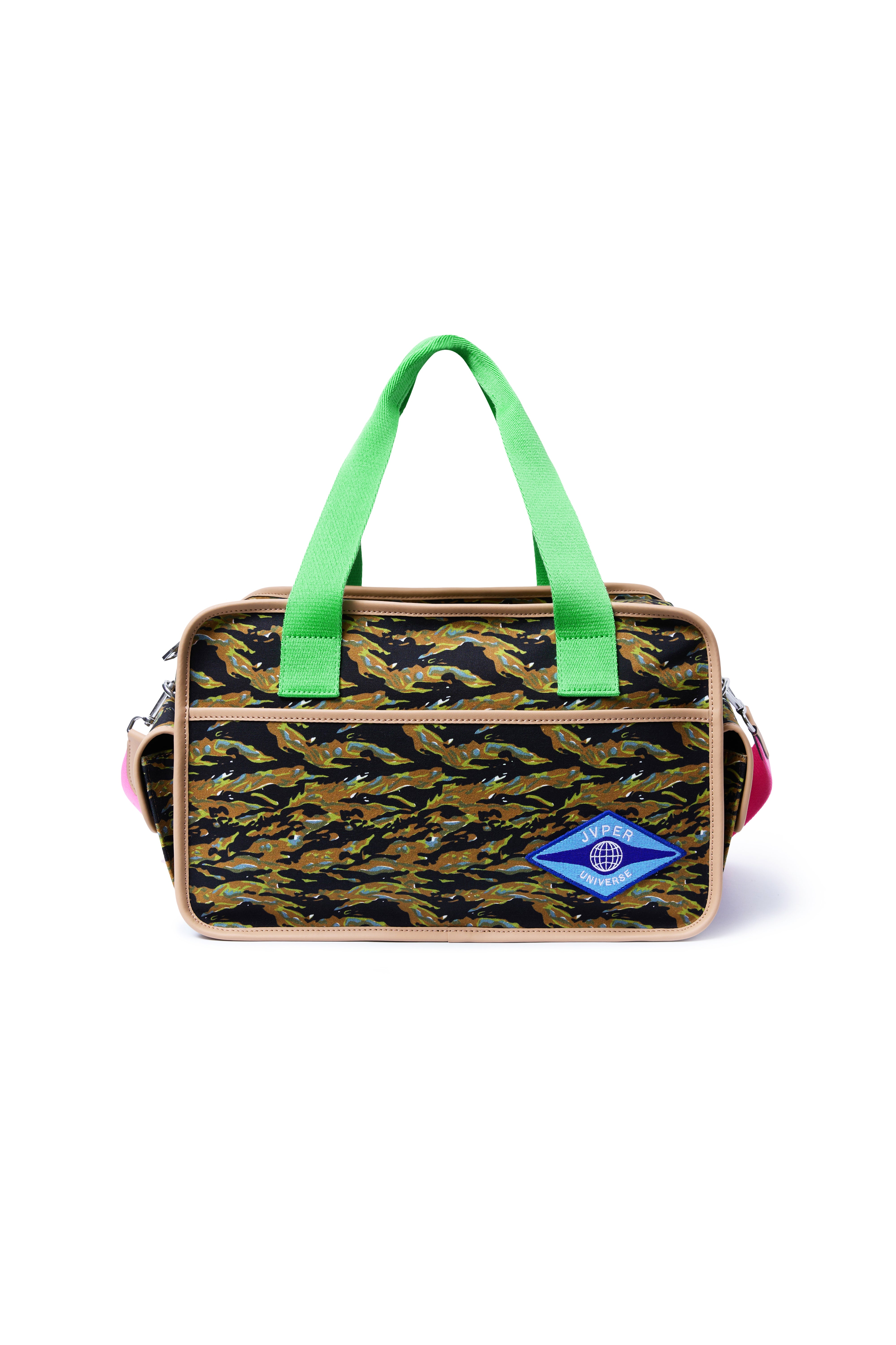 타이거 스트라이프 카모 캔버스 박스백 – 네온 웨빙 포인트