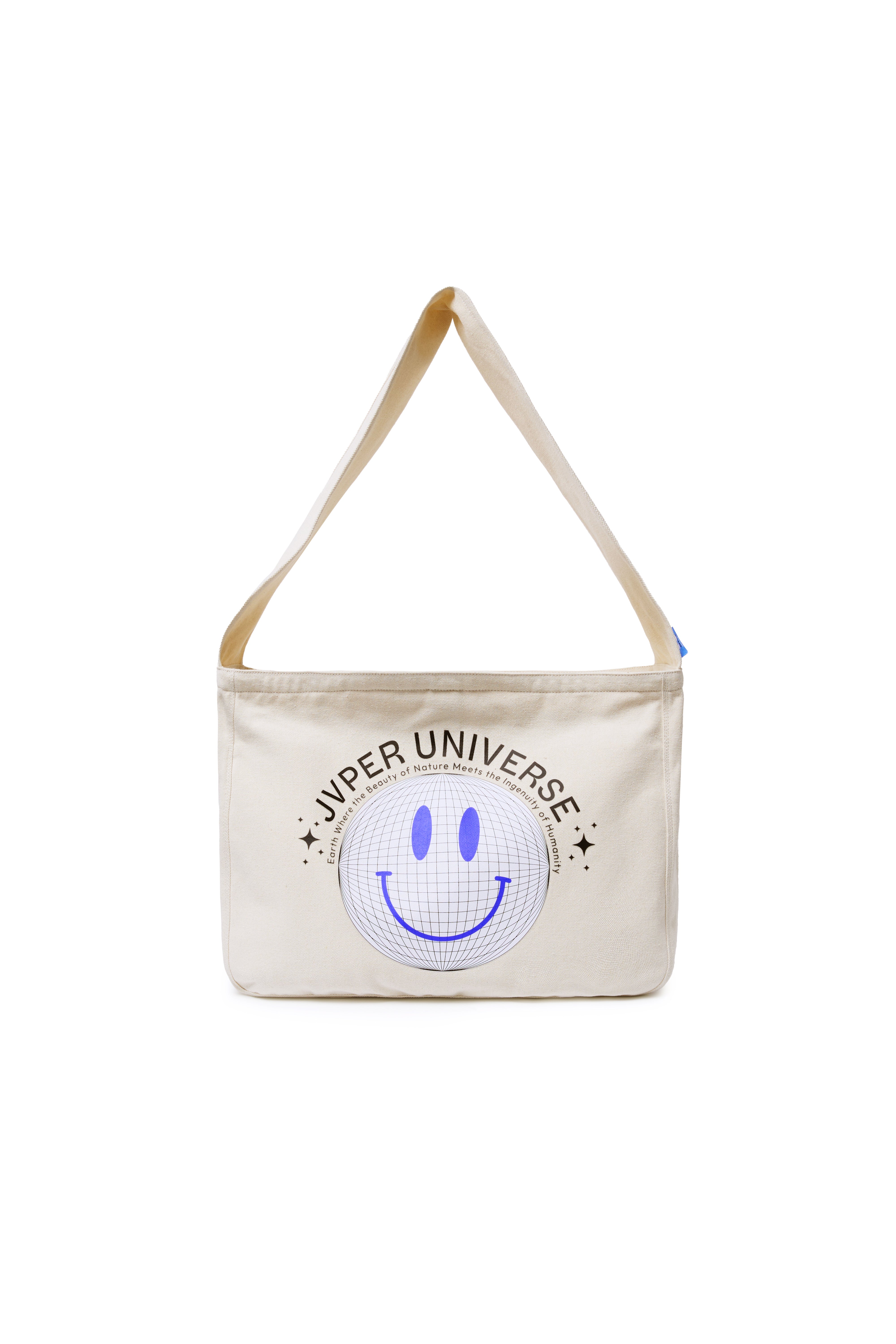 스마일 캔버스 메신저백 – 내추럴 라지