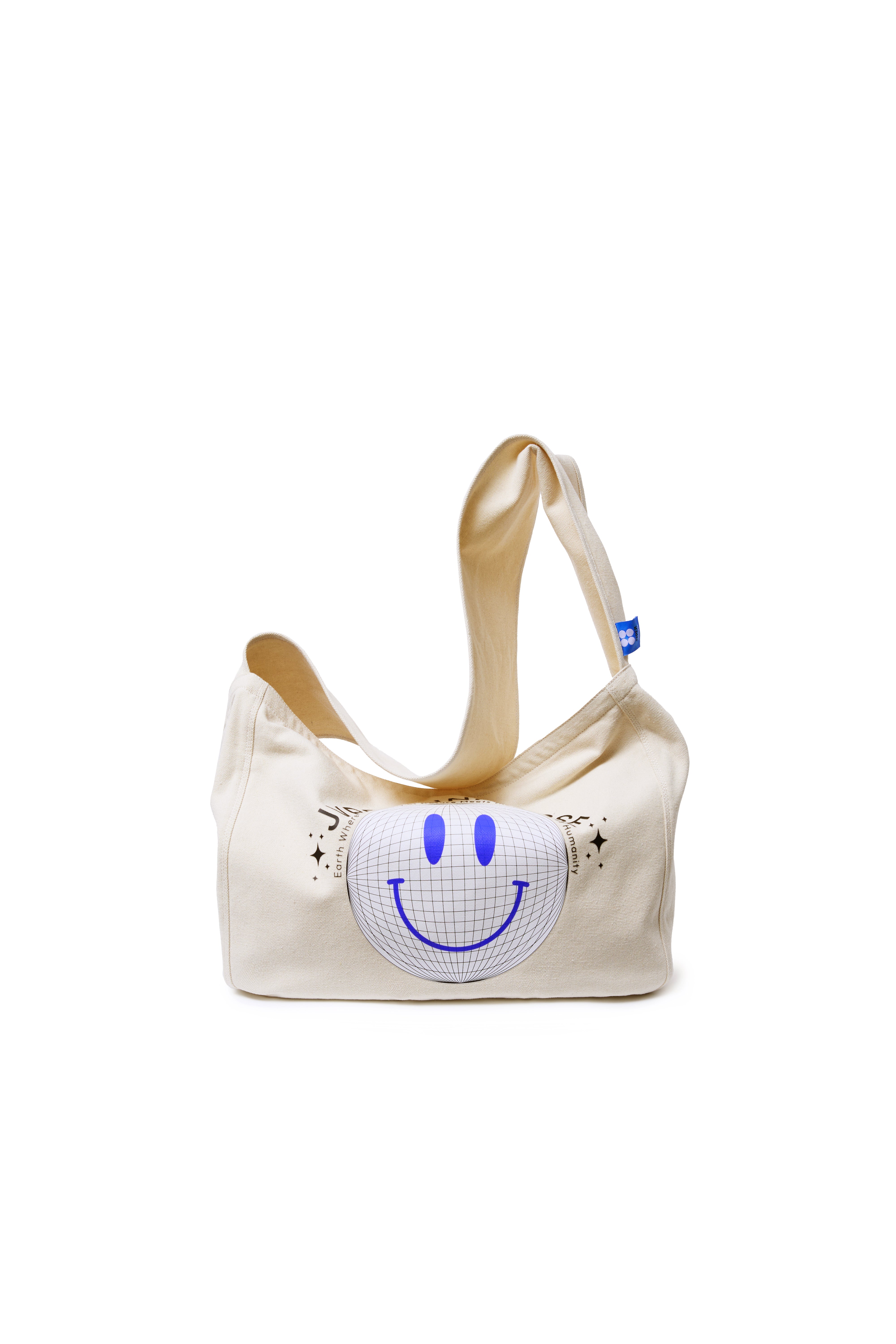 스마일 캔버스 메신저백 – 내추럴 라지