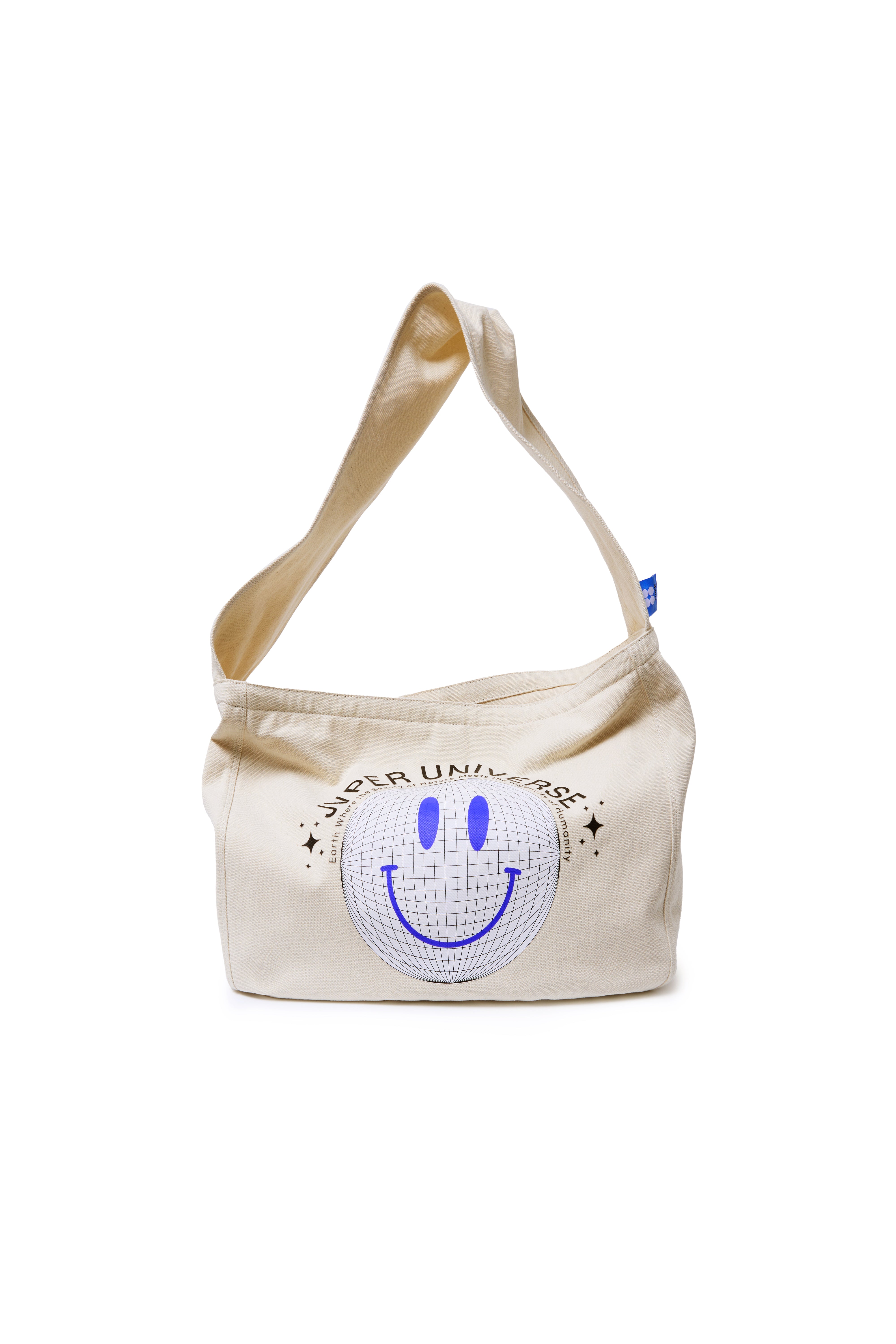 스마일 캔버스 메신저백 – 내추럴 라지