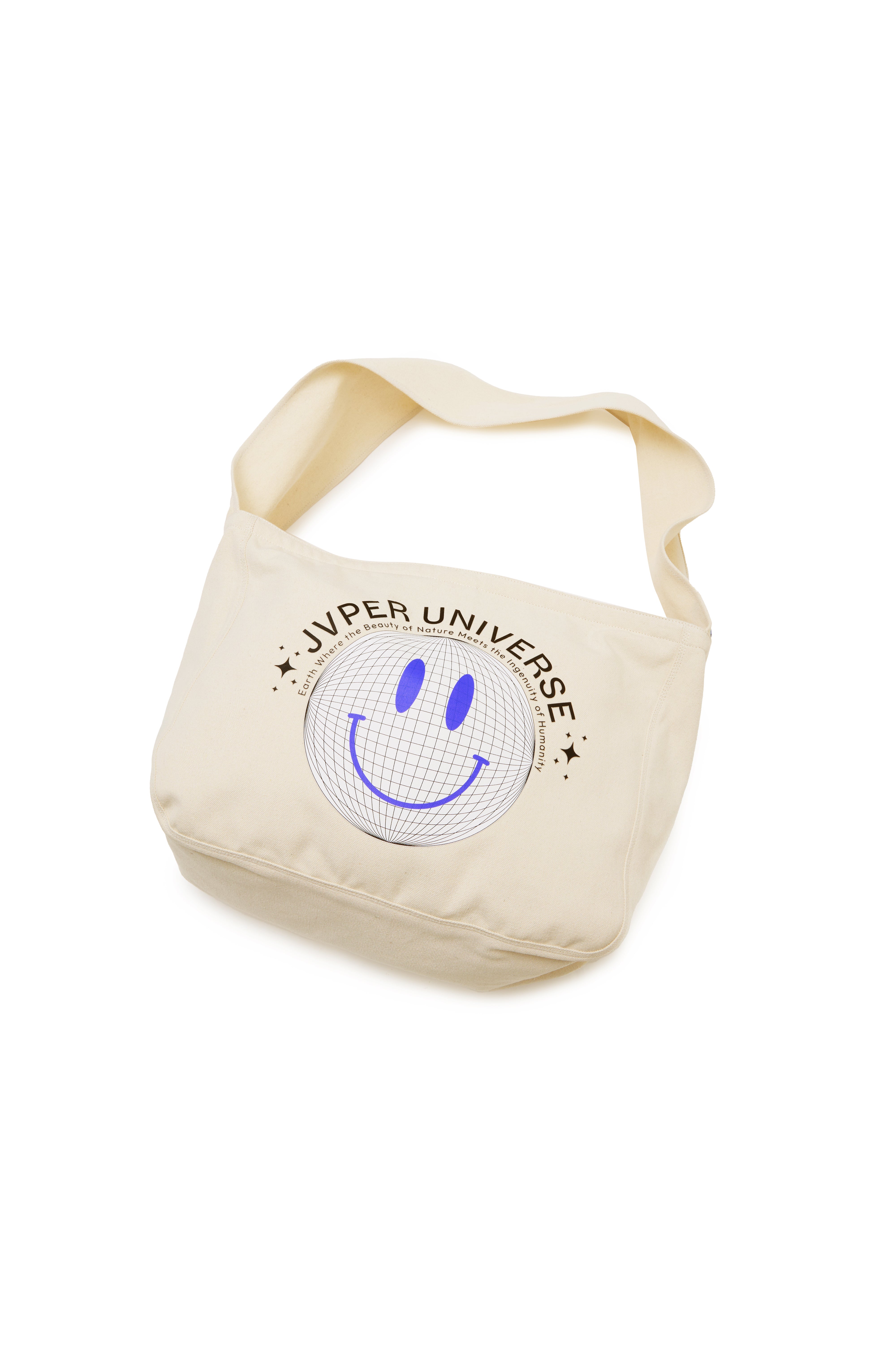 스마일 캔버스 메신저백 – 내추럴 라지