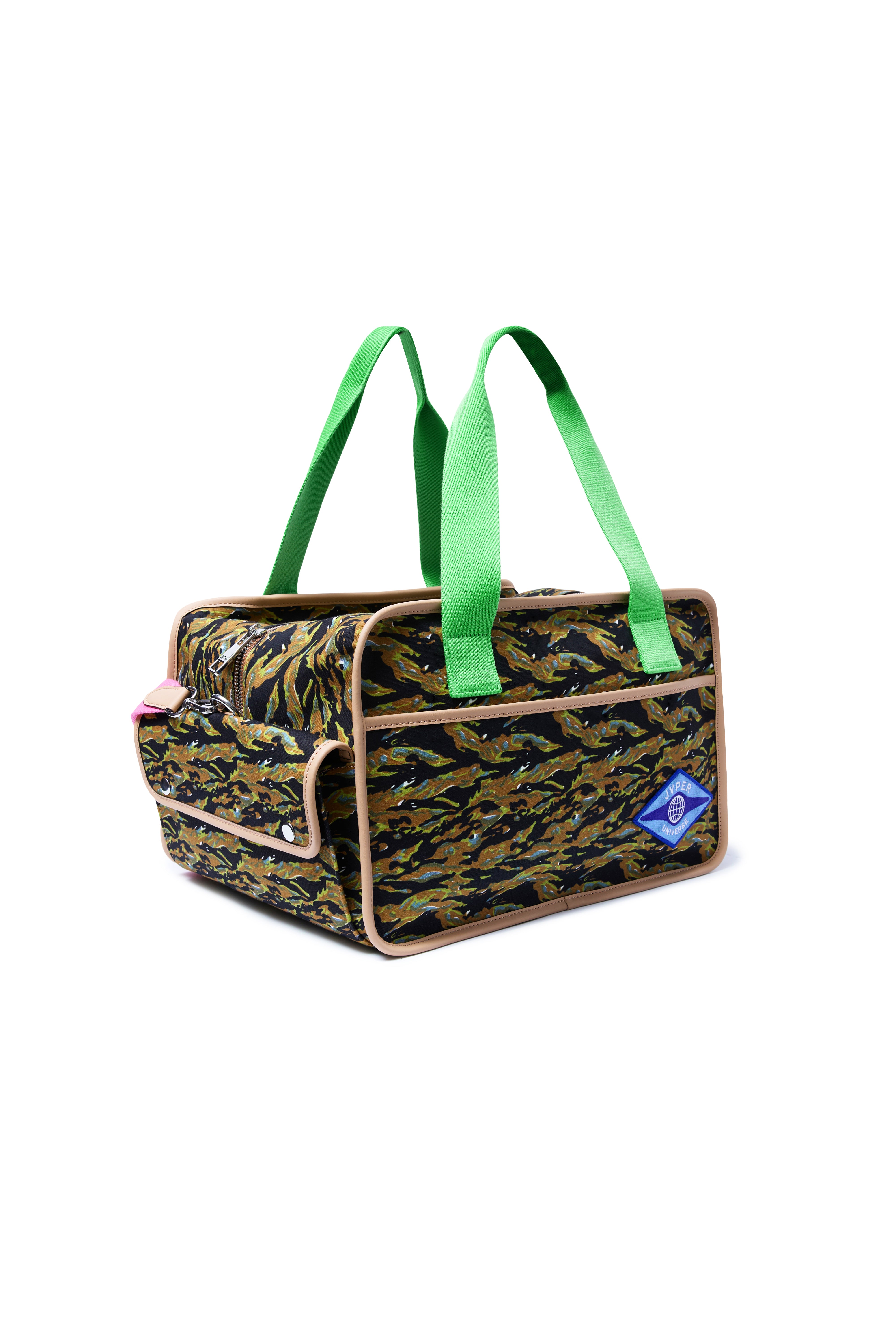 타이거 스트라이프 카모 캔버스 박스백 – 네온 웨빙 포인트