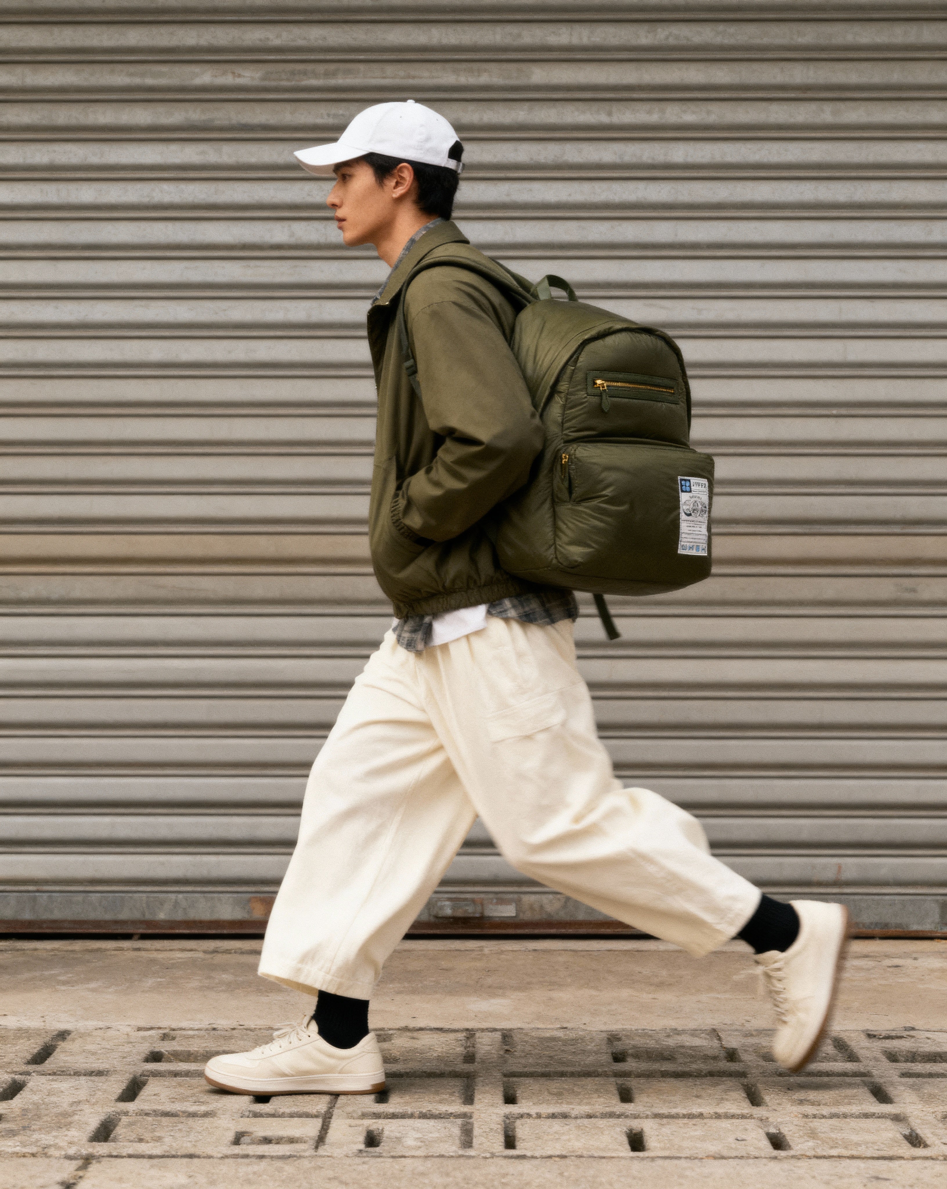 어드벤처 패디드 라이트 나일론 백팩 카키